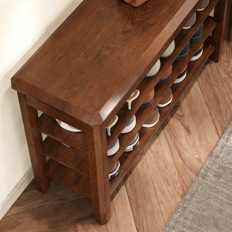 Range-chaussures en bois de qualité supérieure pour la maison, 20.5" H x 31.5" W x 11.8" D