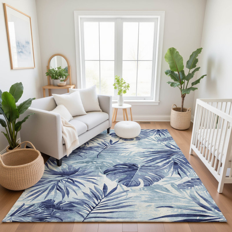 Premium Machine Washable Fairwood AMF1886 Floral Rug, Rectangle 9' x 12'