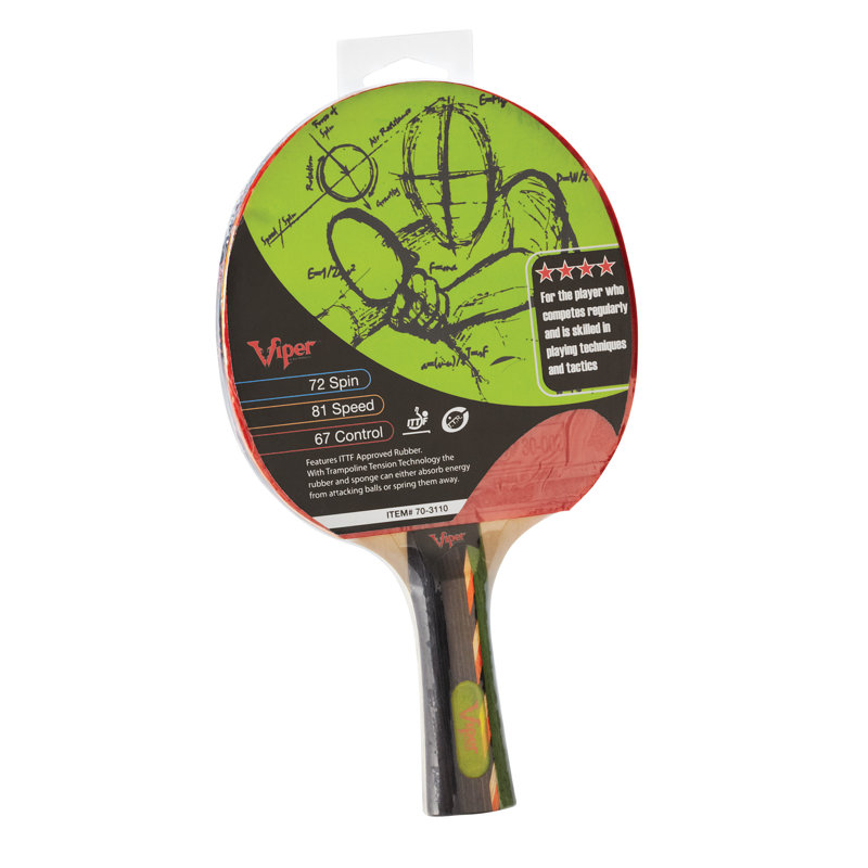 Viper Leading Edge Four-Star Table Tennis Paddle, Striped