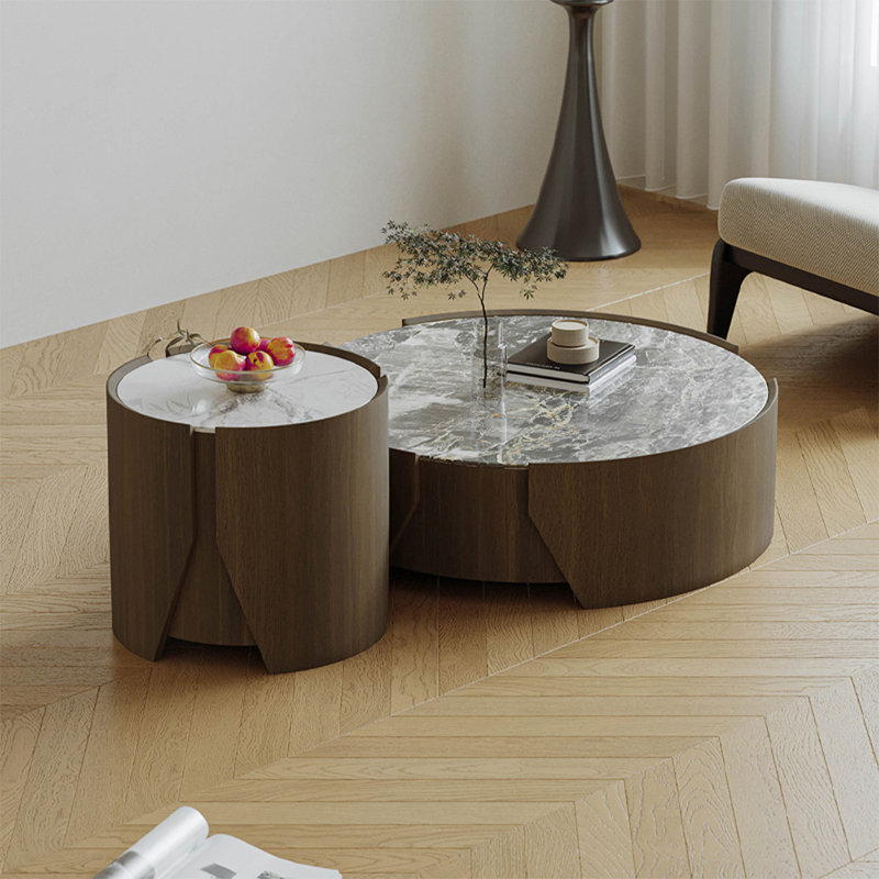 Table basse ronde en pierre supercristalline