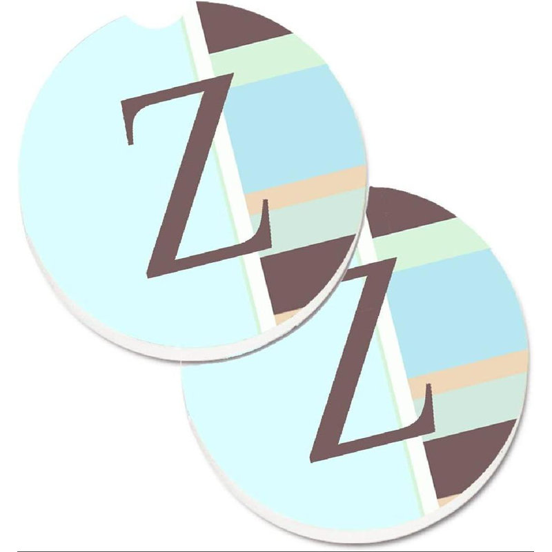 Sous-verre voiture monogramme initial, Z, Mauve