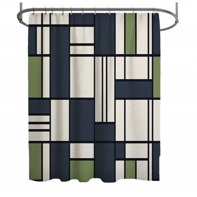 Rideau de douche Mondrian - décor de salle de bain moderne