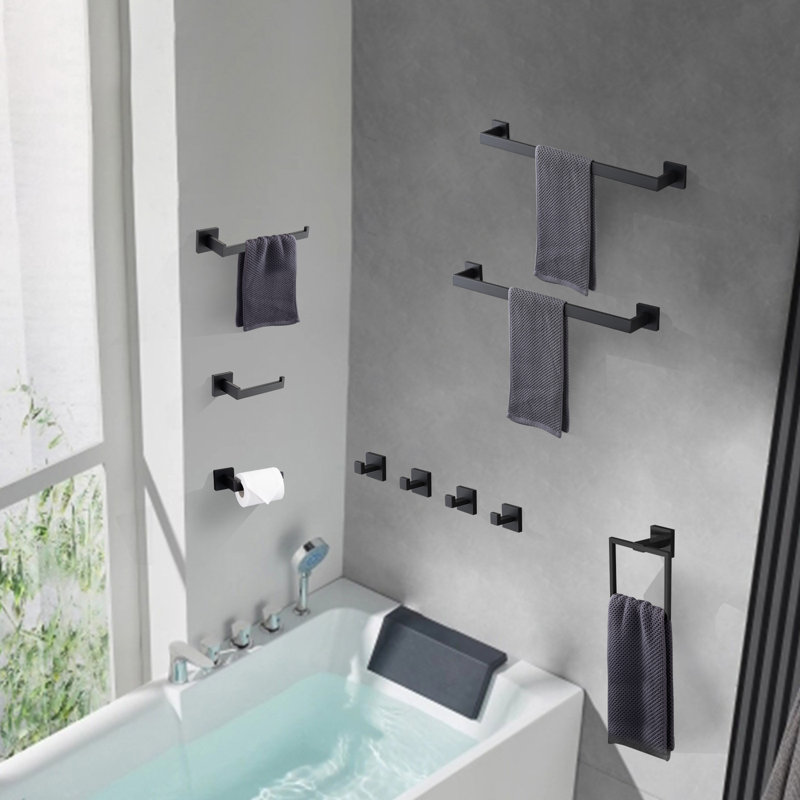 10 - Piece Bathroom Hardware Set, Matte Black