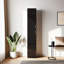 Armoire autoportante étroite avec tablettes réglables et 2 portes pour la cuisine et la salle à manger-1626245701