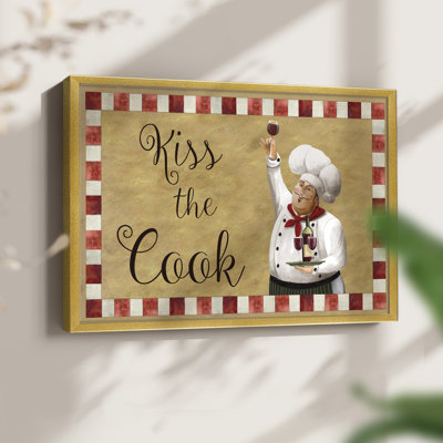 Kiss The Cook -Framed Print - Restickable