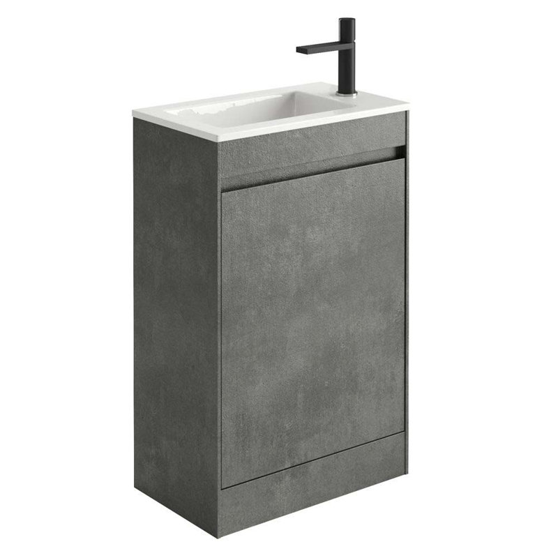 Santiago 540mm Single Bathroom Vanity with Integrated Ceramic Basin, Concrete