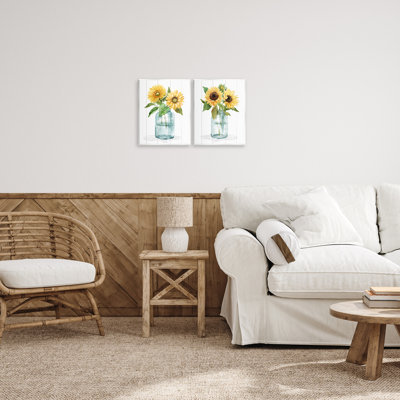 Ensemble de 2 plaques murales Sunny Day Sunflowers, design par Livi Finn