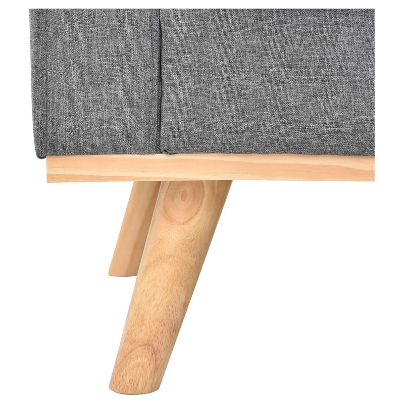 1 canapé modulaire en tissu de polyester gris 3 pièces Mid-Century