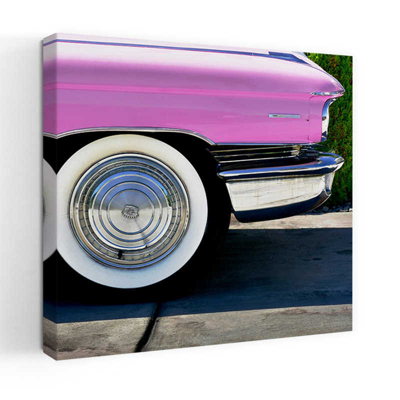 Rose, art rétro de pneu Cadillac, H 18 po x l 18 po