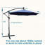 Parasol de terrasse 10 pieds à énergie solaire avec éclairage à DEL 8 lumières-2077609103