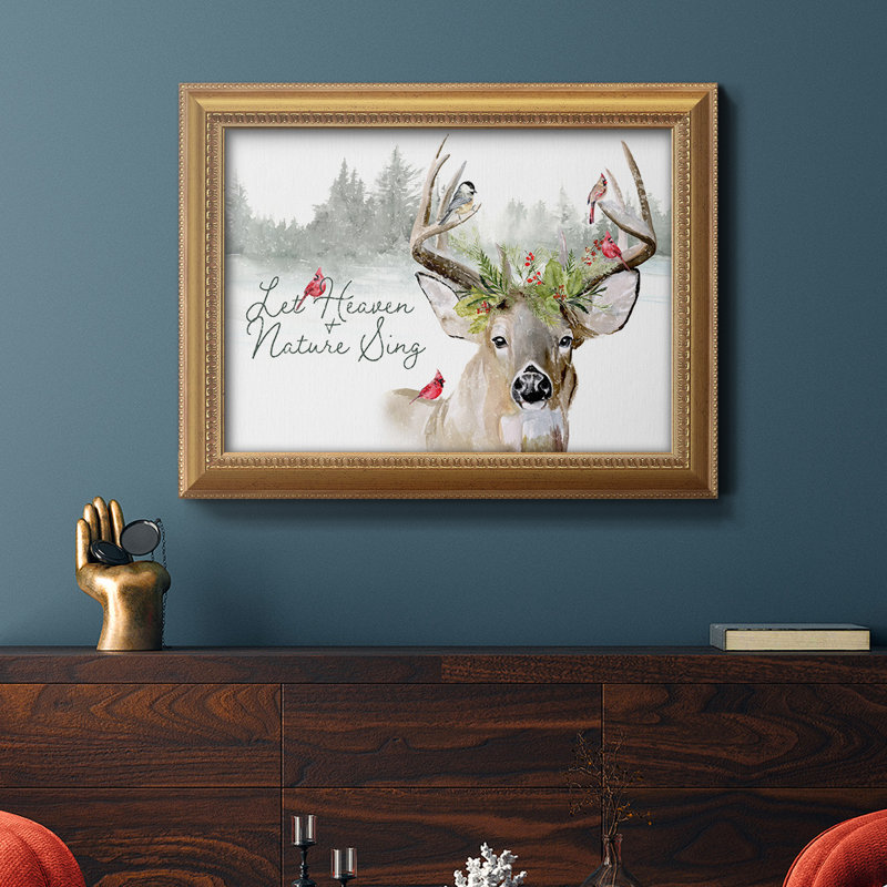 «Holiday Deer Collection A», impression sur toile encadrée, H 18 po x l 27 po