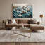 «Birds Common Merganser», art mural sur toile bleue-1035655882