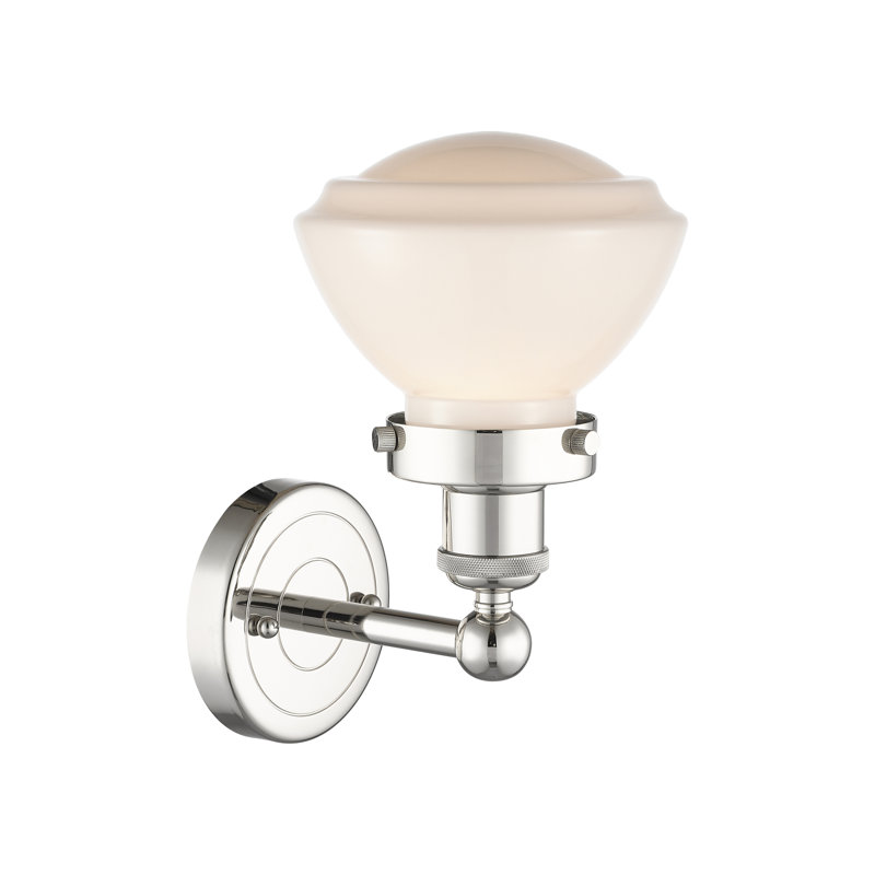 Almarosa Steel Armed Sconce, Matte White, Polished Nickel