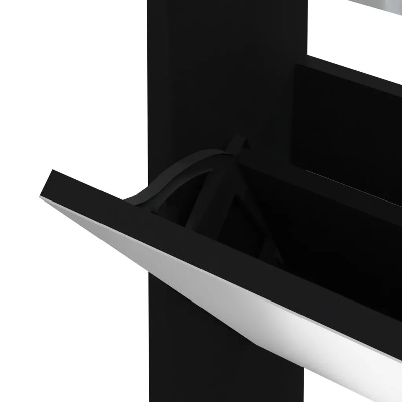4 Pair Flip Down Shoe Storage, Black
