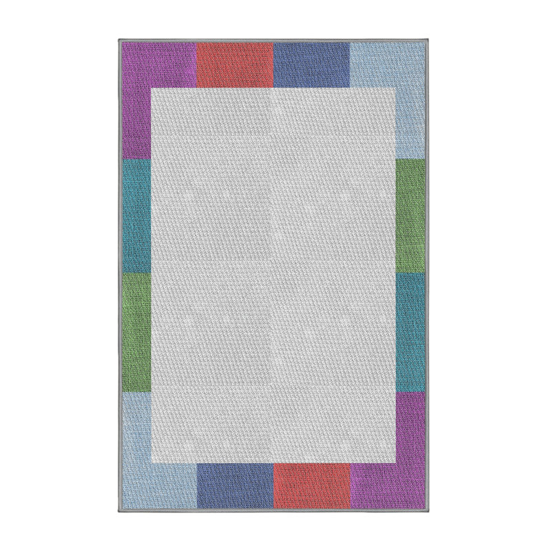 Tapis orange motif/vert/bleu, Rectangle 2 pi x 5 pi