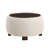 Round Storage Ottoman Cocktail Table, Chenille Seat, Solid Wood Legs-265519386