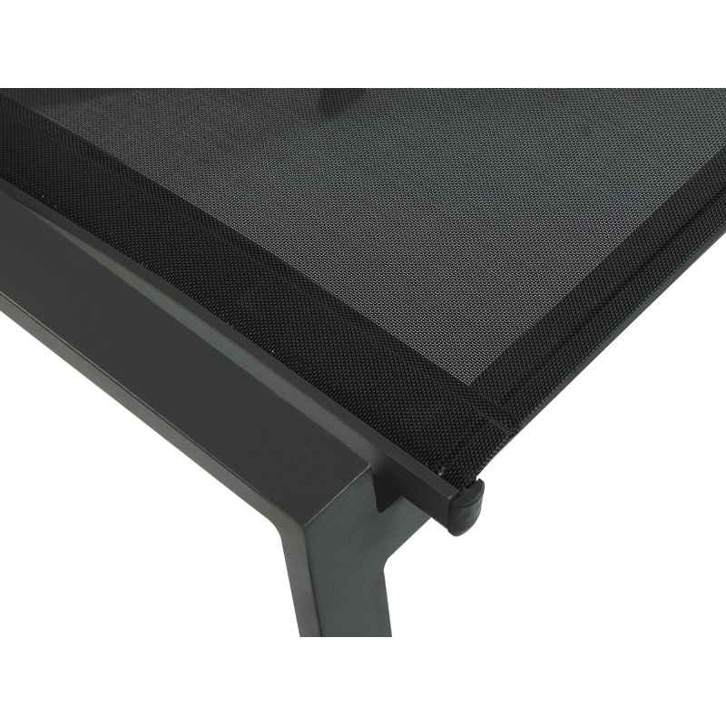 Chaise d'appoint de patio empilable Lajoy, Noir, Gris foncé