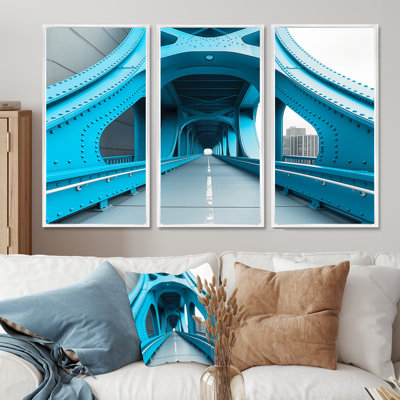 «Blue White River Ramp Walkway Bridges» «Blue White River Ramp Walkway Bridges», 3 pièces