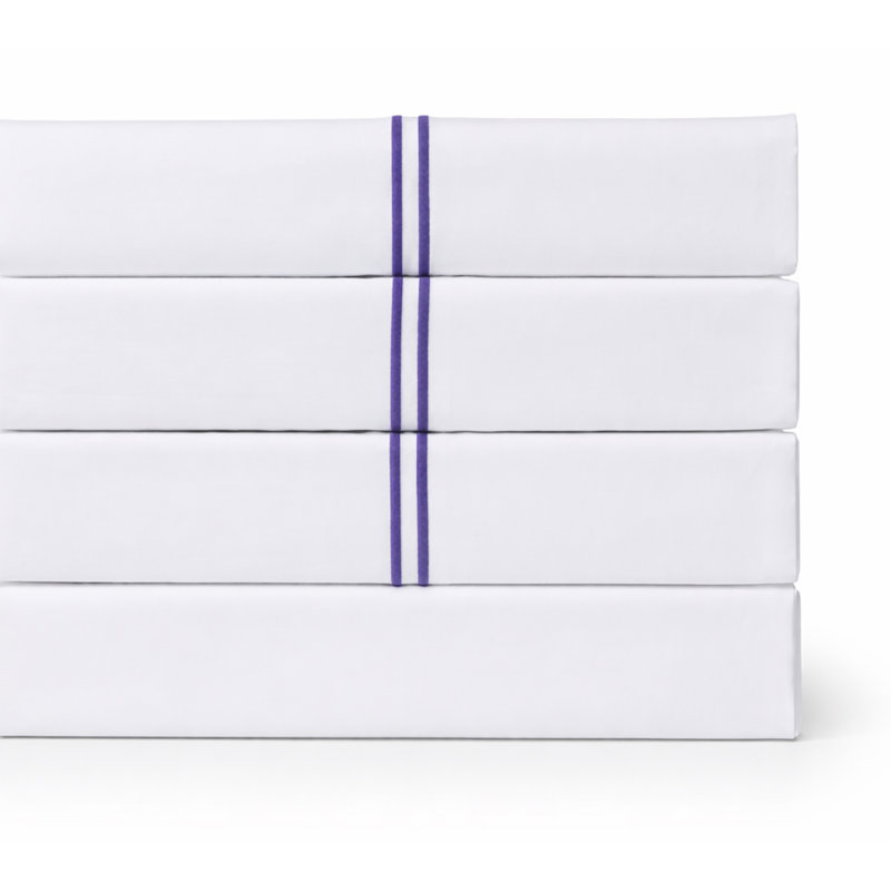 Nadia 100% Cotton Standard Sheet Set, Queen, Purple