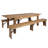 Dejon 8' x 40" Antique Rustic Folding Farm Table and Two Bench Set-873113445-873113440