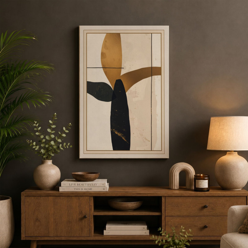 Geometric Figure Study Minimalist - Wrapped Canvas, 36x24 - 91.4 x 61.0 cm, Sage Border