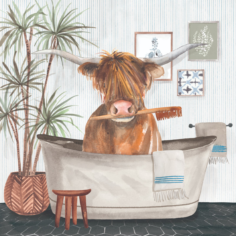 Lucy The Cow - Wrapped Canvas Art Prints, 76cm H x 76cm W 