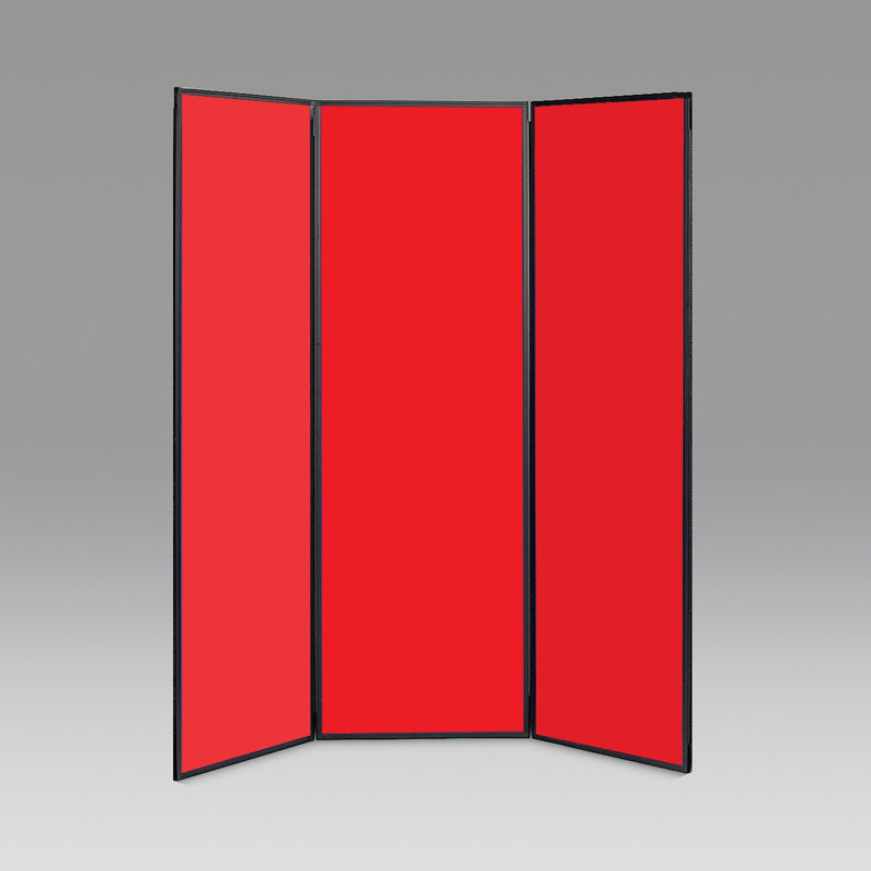  Light Free-Standing Bulletin Board 180cm H x 180cm W, Alfa Red, Black
