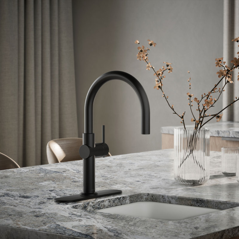 Crue Single-Handle Bar Sink Faucet, Single-Hole Prep Sink or Wet Bar Faucet, Matte Black