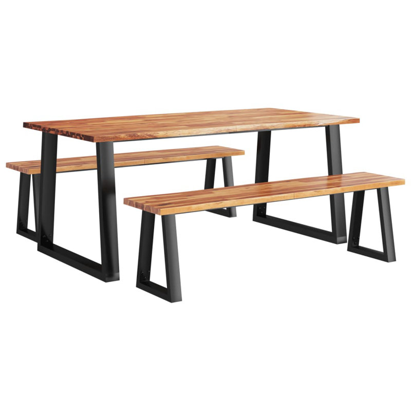 Manilla 2 - Person Acacia Patio Dining Set with Rectangular Table, 180 cm