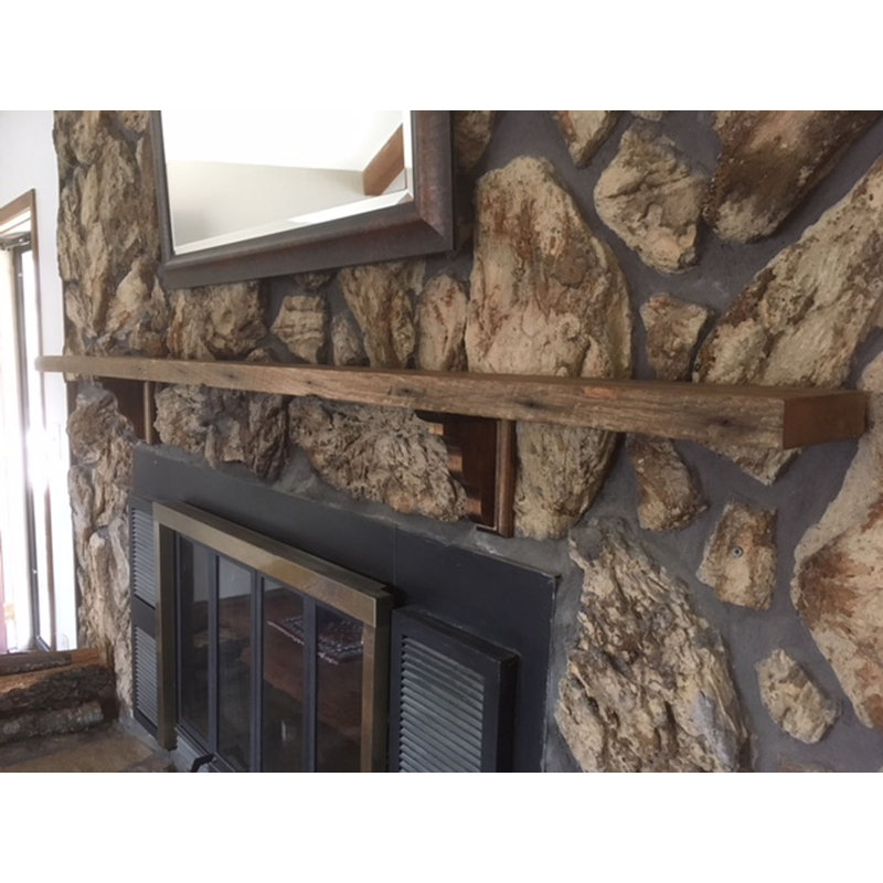 Pine Accent Shelf with Reclaimed Wood, 1.75" H x 12" W x 6" D