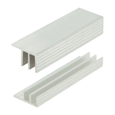 Rail de porte coulissante en aluminium OutIn 36 po pour panneaux de bois 1/8 po, finition moulin (paquet de 1)