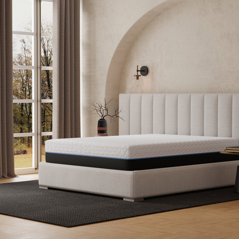 Matelas très grand en cuivre, 12 pouces, avec des couches de gel et une housse respirante pour une nuit de repos Surface en mousse confortable de 12 po