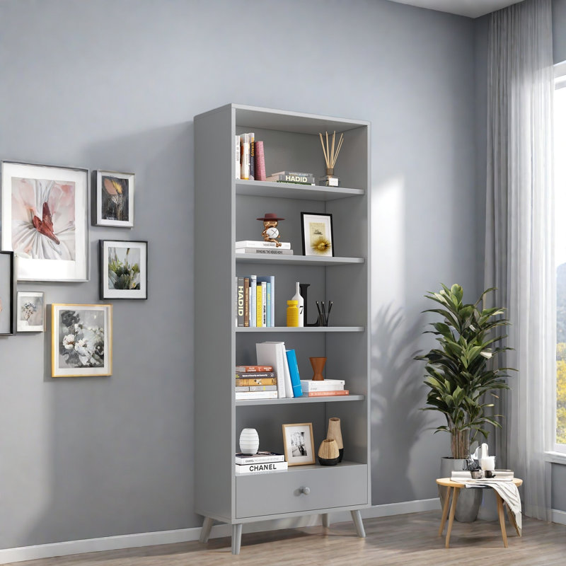 Wilmar, (5 tablettes) H 70,8 po x l 27,5 po x P 11,8 po, Gris