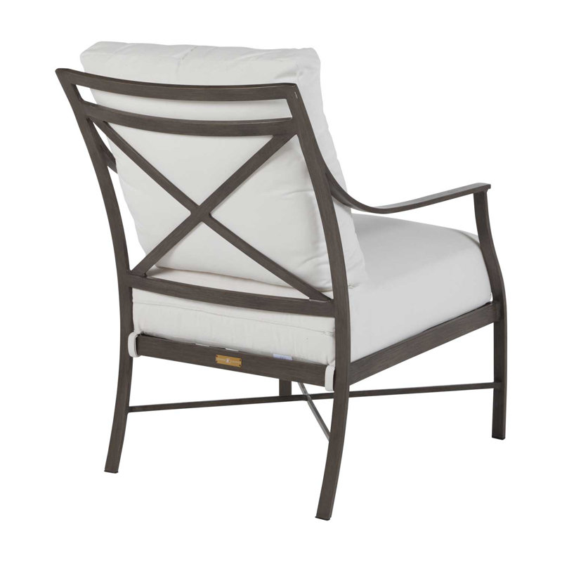 Monaco Arm Chair with Cushions, Natural White, Slate Gray, No Welt