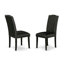 L'ensemble de 5 tables rondes comprend une table de cuisine en bois et 4 chaises rembourrées en similicuir de polyuréthane noir avec dossier haut - Finition noire-1899949891-1899949944-1909721137