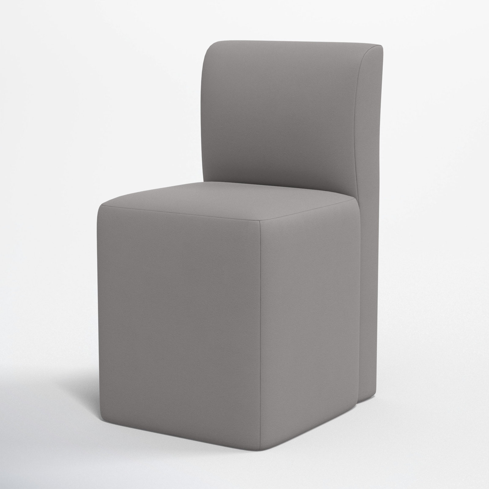 Mendy Upholstered Dining Chair with Casters, Classic Otter Performance Velvet