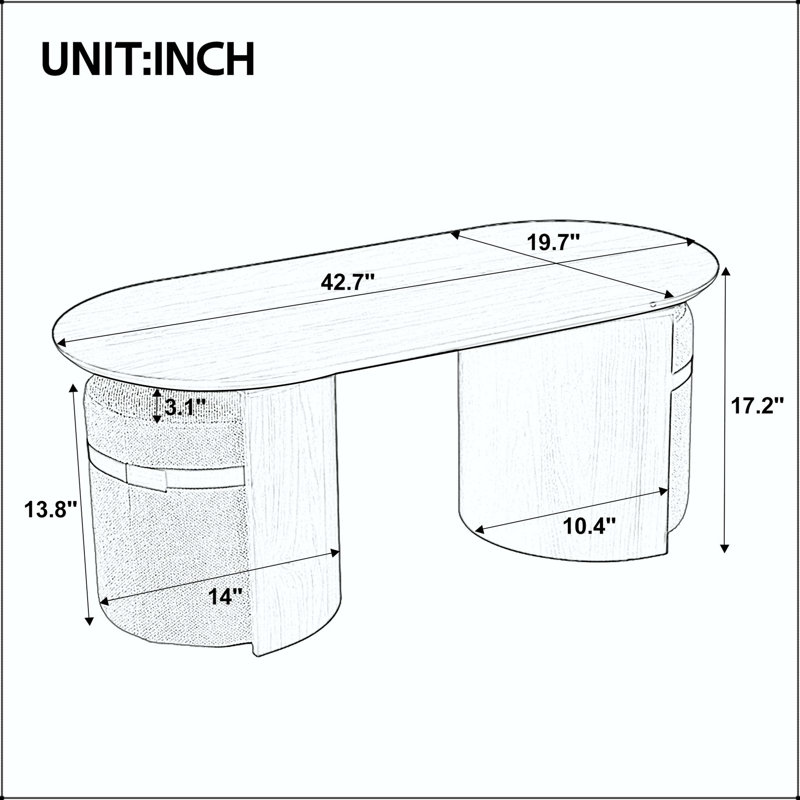 Ensemble de tables basses ovales avec 2 repose-pieds en tissu assortis