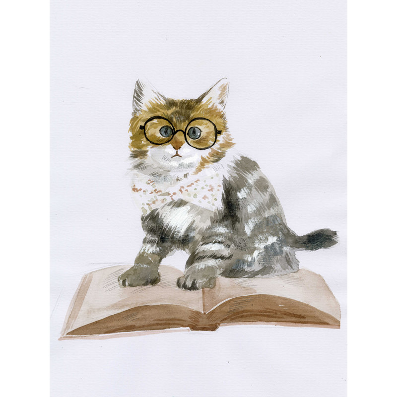 " The Cat On Book ", 36" W x 48" H