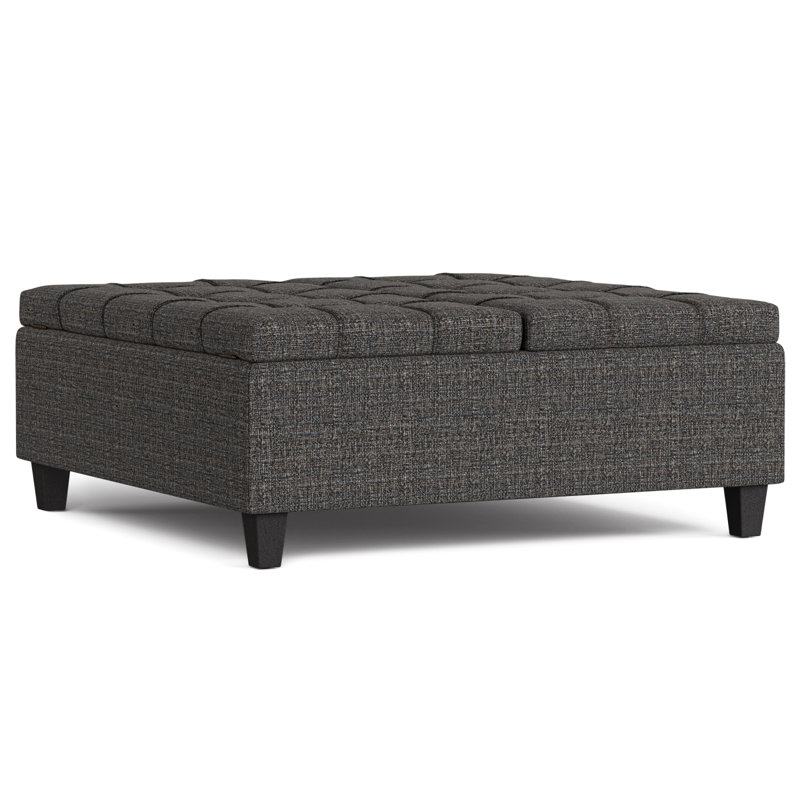 Table basse avec repose-pieds Harrison, Ébène, H 16,5 po x L 40 po x l 40 po