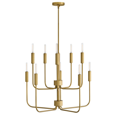 Austen 10-Light Exposed Bulb Multi-Tier Chandelier