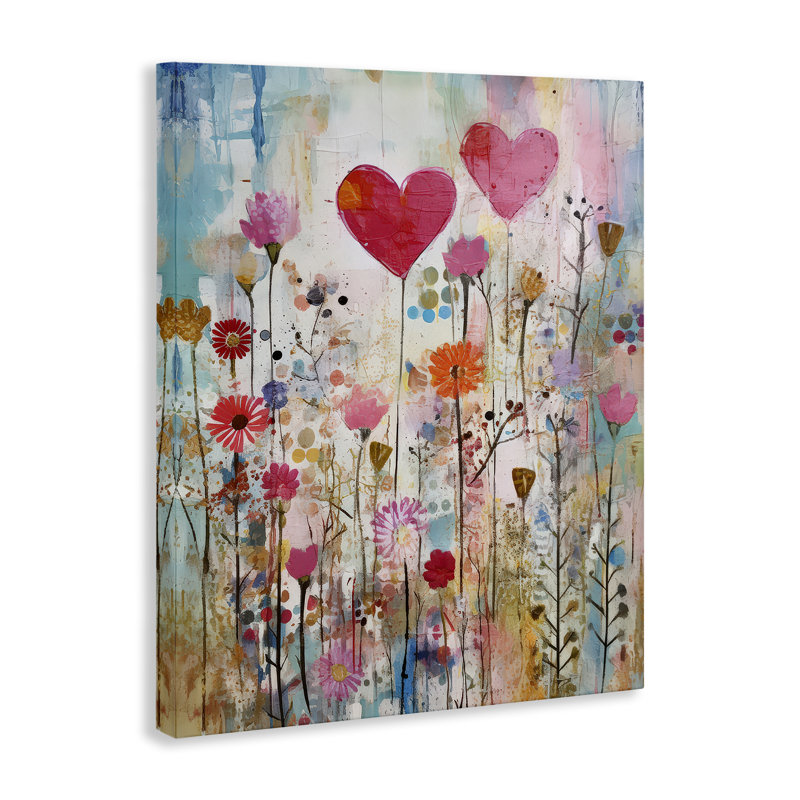 Art mural sur toile Heart & Garden Collage par LSR Design Studio, H 20 po x l 16 po