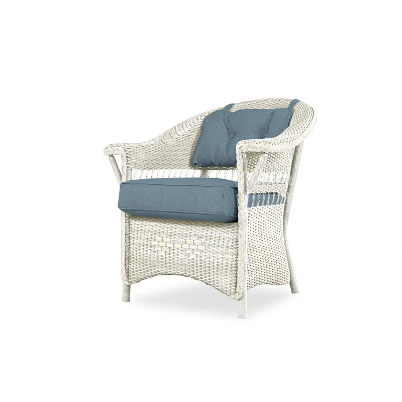 Nantucket Outdoor Dining Armchair, Antique White, Remy Pebble