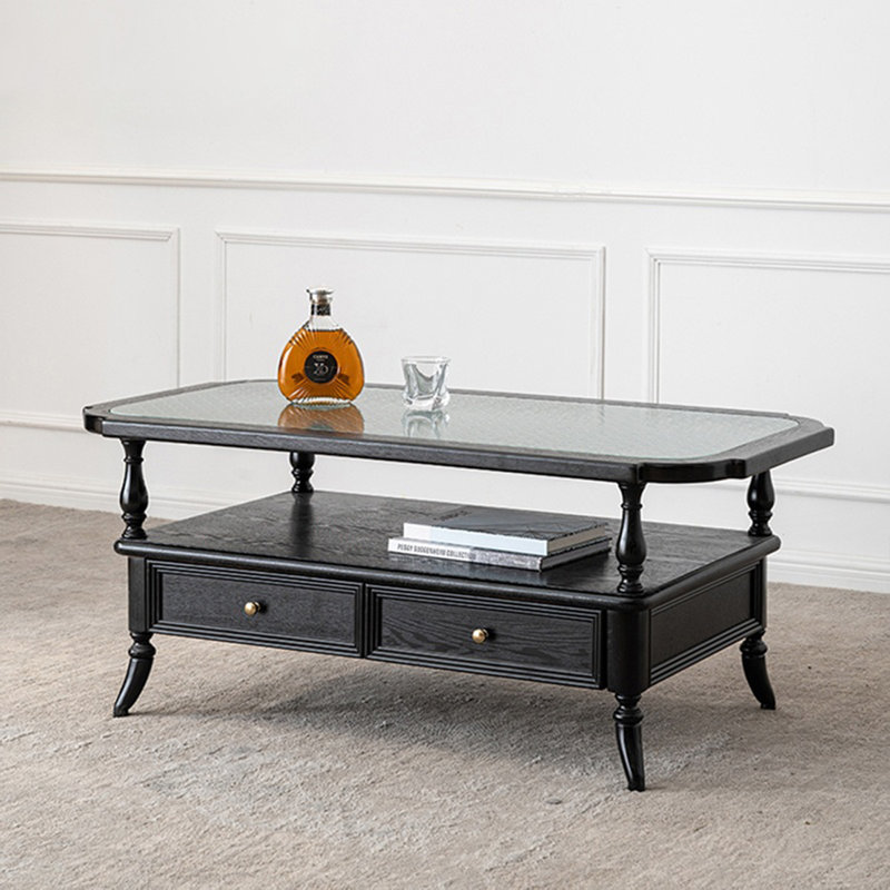 Table basse en verre, H 20,47 po x L 51,18 po x l 25,59 po