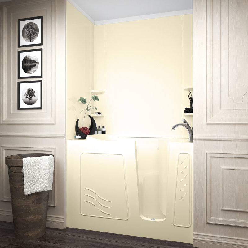 Baignoire de tourbillon 52,8 po x 30 po Ashton, Biscuit, Gauche