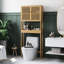 Armoire de rangement naturelle au-dessus de la toilette - beaucoup d'espace avec tablette réglable et conception ouverte