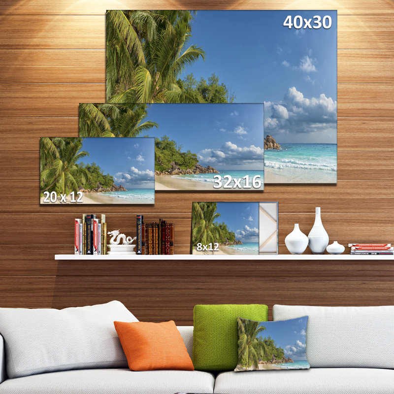 « dark blue anse georgette beach », reproduction de photo sur toile tendue, H 16 po x l 32 po x P 1 po