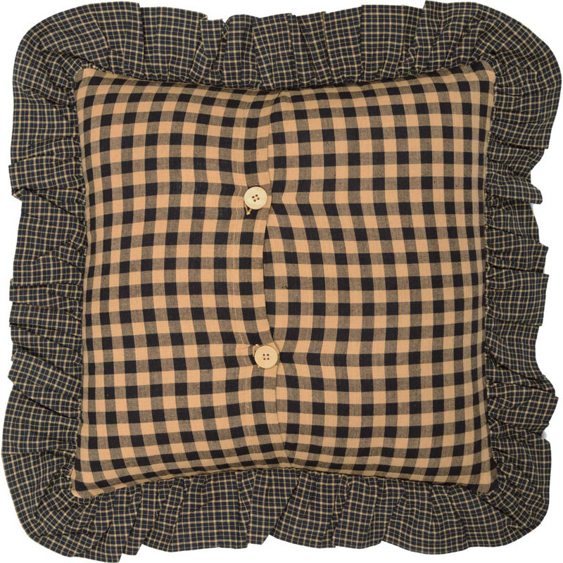 Maisie Patchwork Tan and Red Cotton Throw Pillow