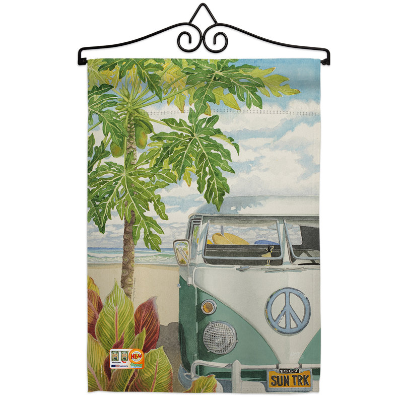 Hula-filles décoratifs en polyester de 2 côtés 19 x 13 po ensemble de drapeau