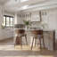 Tabouret de comptoir Brew beige et noyer