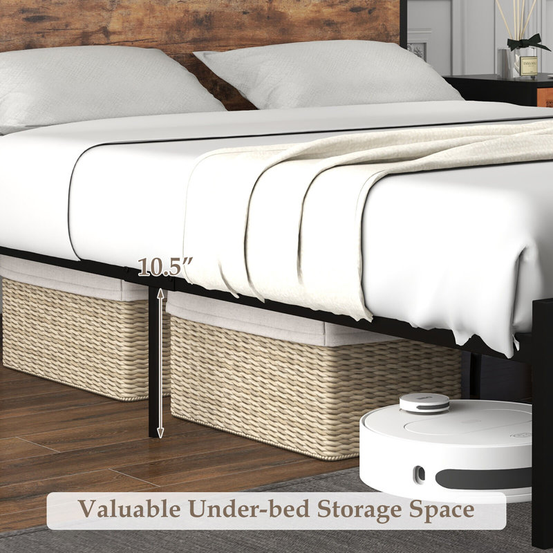 Banquer Metal Platform Storage Bed, Queen
